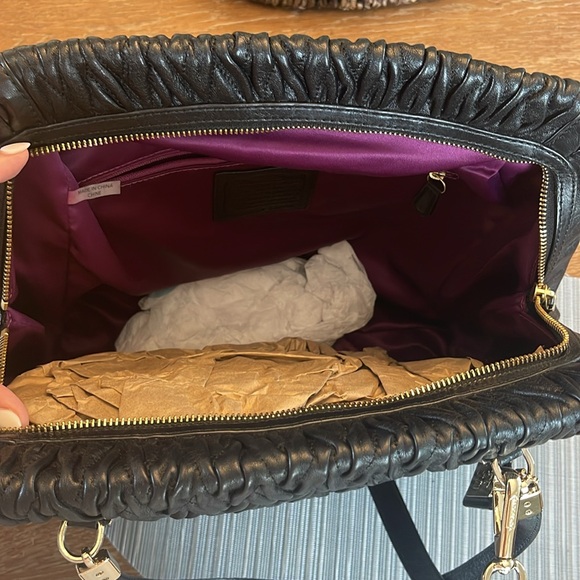 Coach Madison Madeline Gathered Twist Leather Satchel Shoulder Handbag - Picture 4 of 7